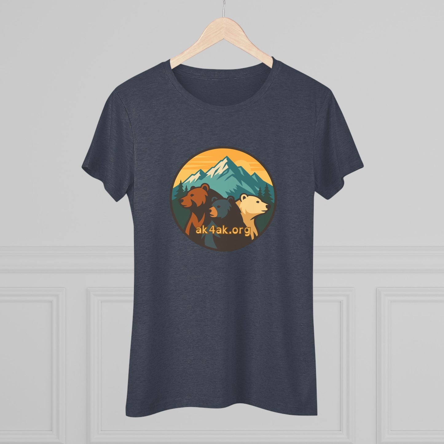 Women's Triblend Tee — Vintage Mountain Bears Graphic (AK4AK)