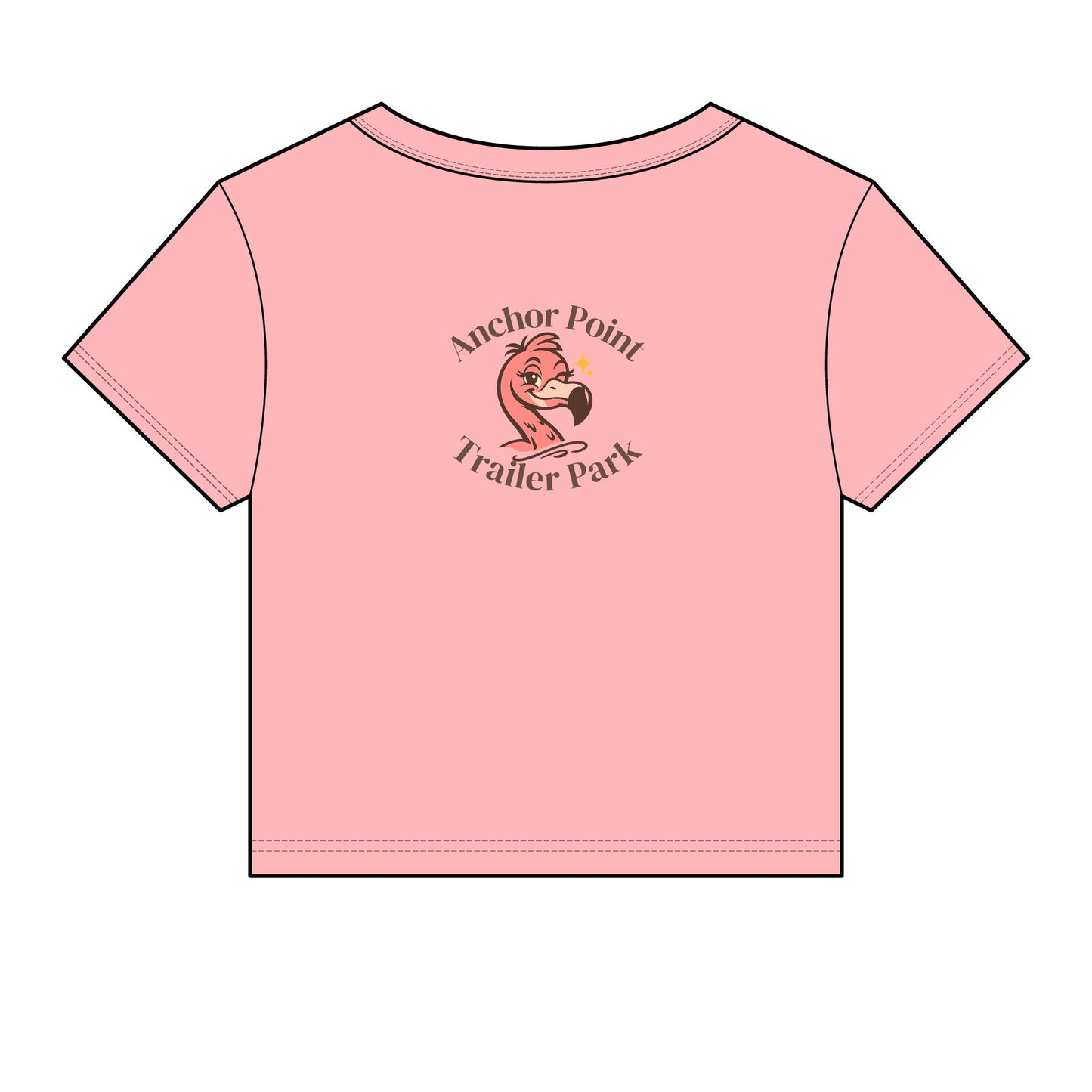 Retro Trailer Park Crop Tee – "Anchor Point Trailer Park" Graphic Women's Baby Tee