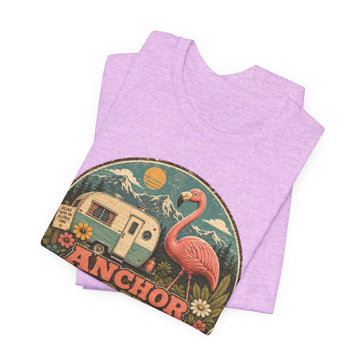 Anchor Point Trailer Park T-Shirt – Retro Flamingo Camper Vintage Camp Tee