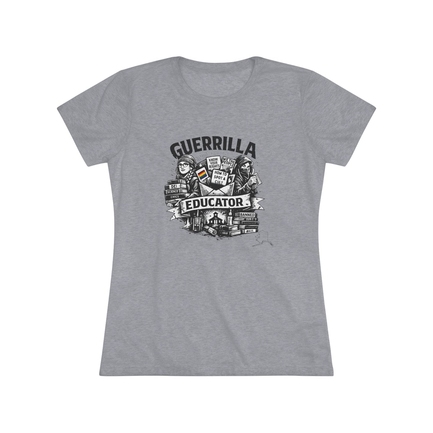 Guerrilla Educator Women's Tee — Teacher Graphic Triblend Shirt