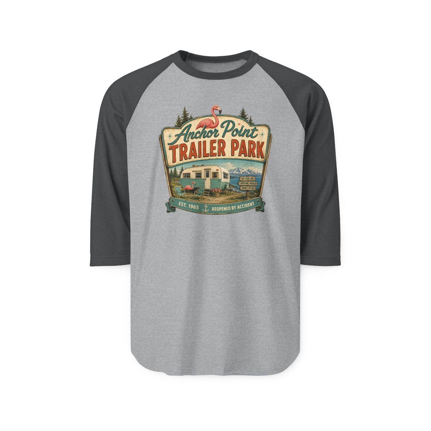 Trailer Park Vintage Raglan Shirt – Anchor Point Trailer Park Graphic