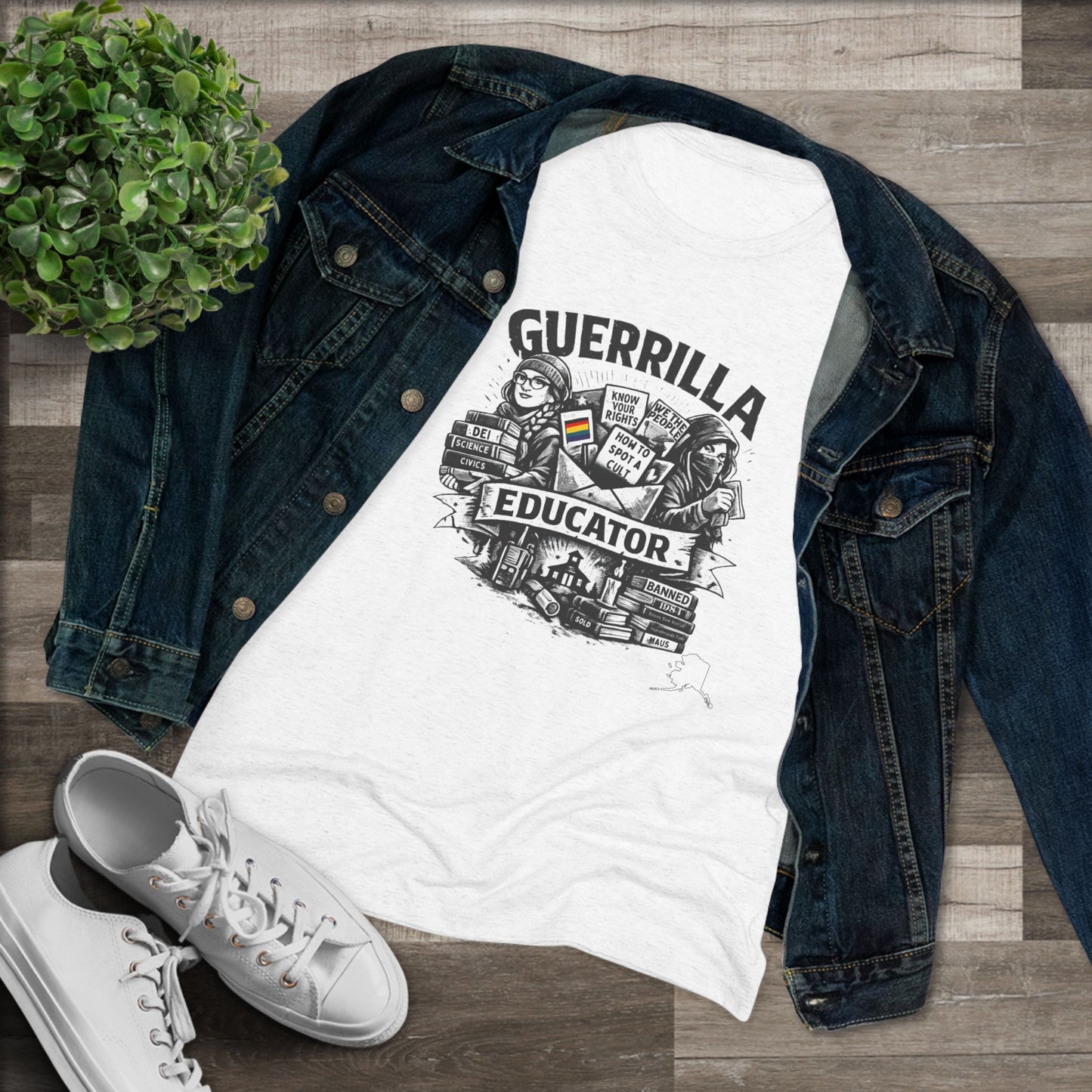Guerrilla Educator Women's Tee — Teacher Graphic Triblend Shirt