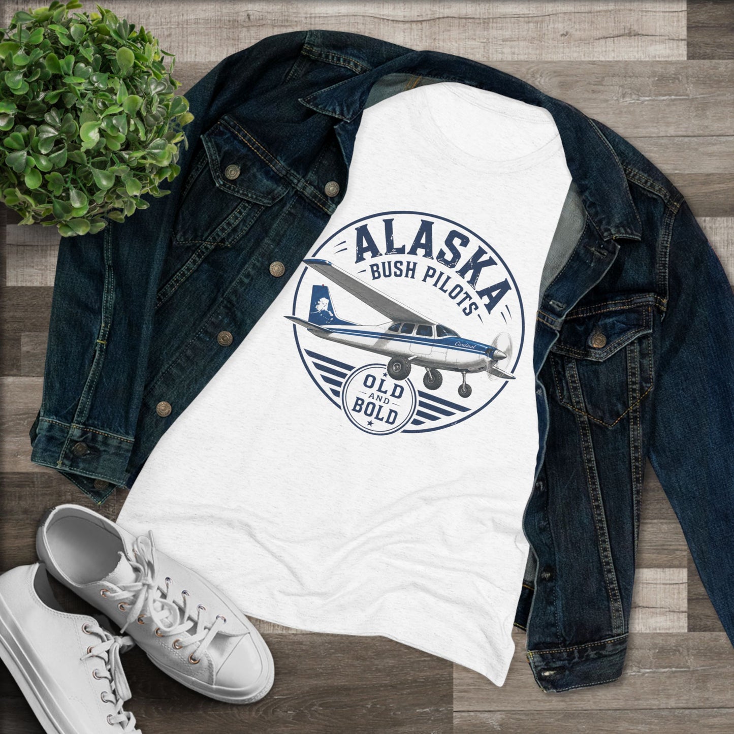 Alaska Bush Pilot Women's Tee — 'Old Bold' Airplane Graphic