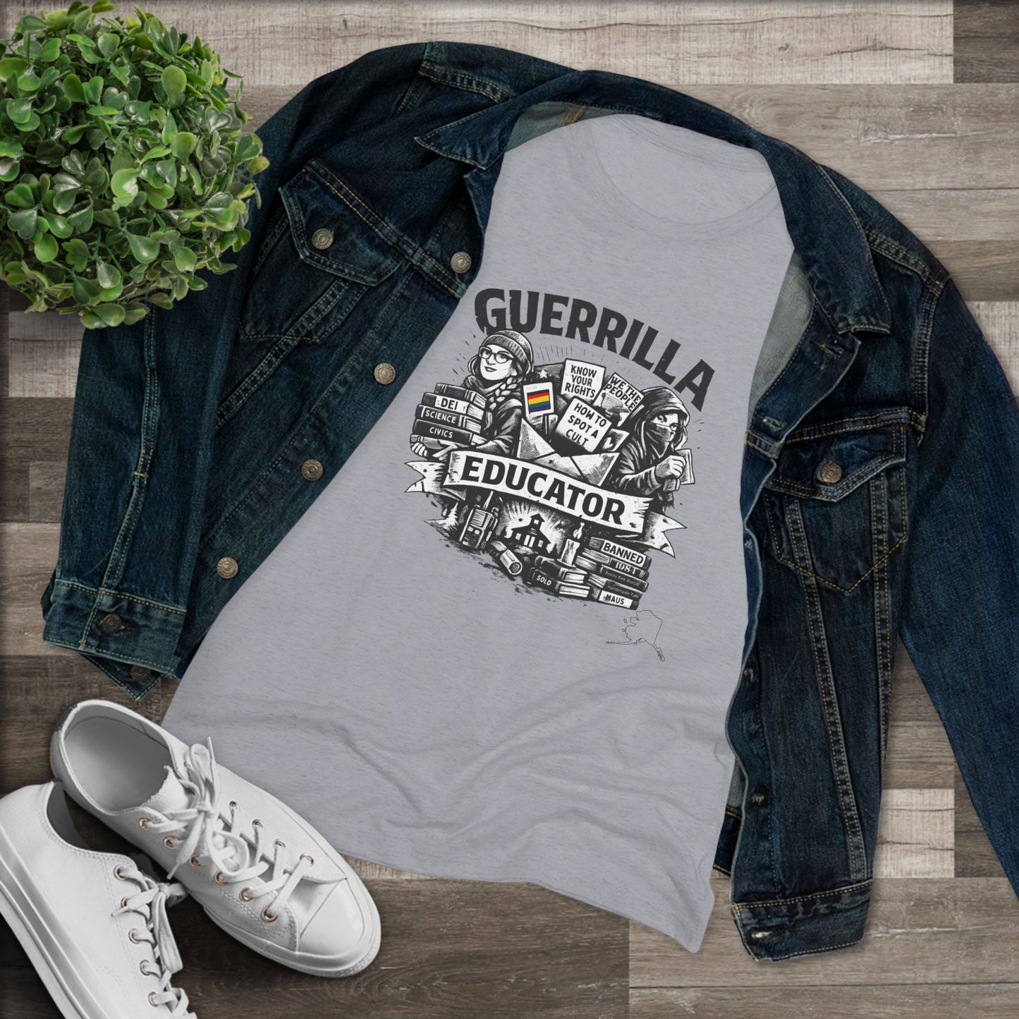Guerrilla Educator Women's Tee — Teacher Graphic Triblend Shirt