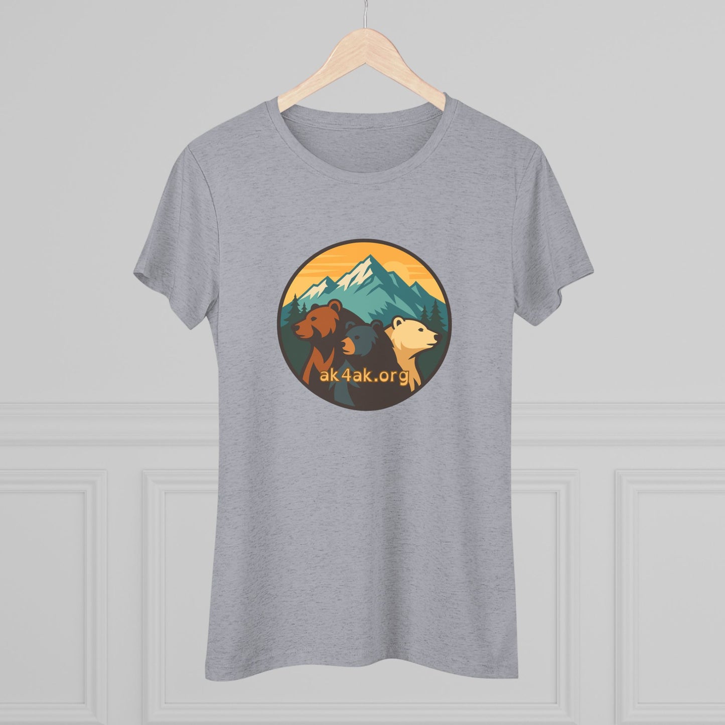 Women's Triblend Tee — Vintage Mountain Bears Graphic (AK4AK)