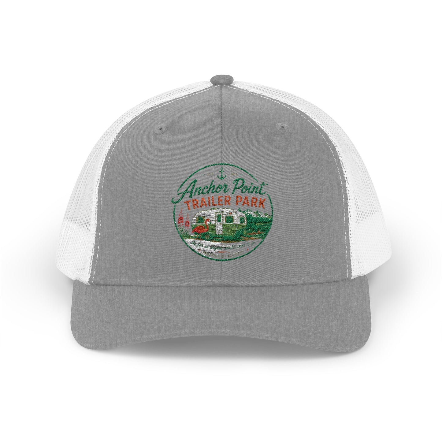 Trailer Park Snapback Trucker Cap — Anchor Point Vintage RV Patch Hat