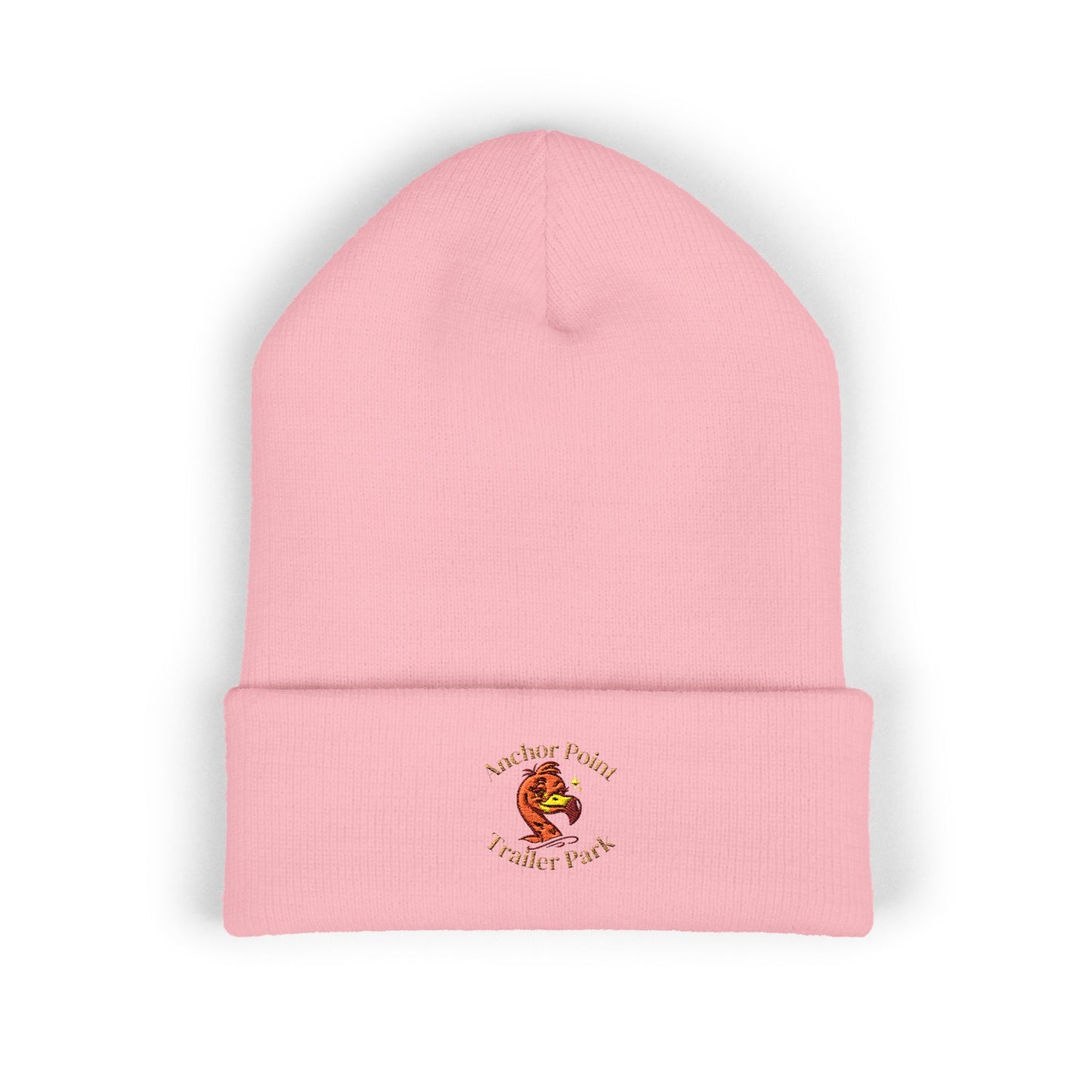 Embroidered Flamingo Logo Cuffed Beanie