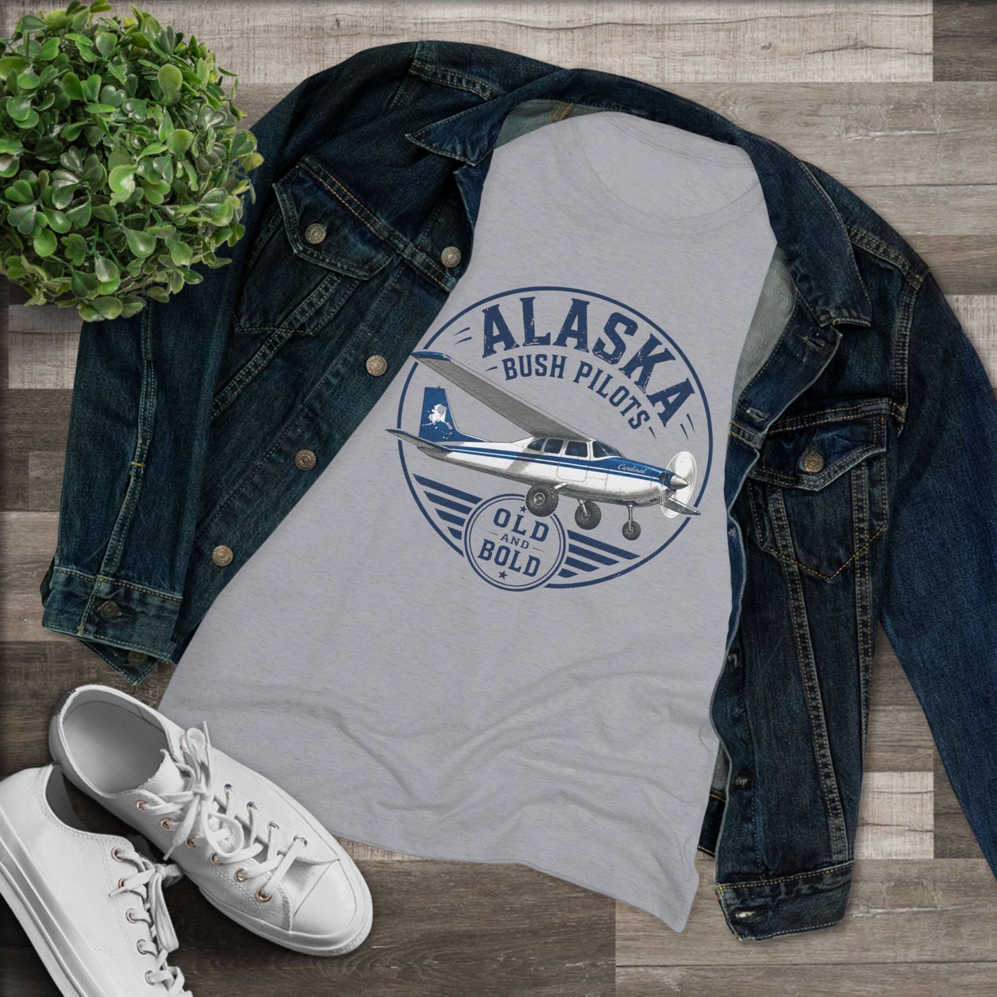 Alaska Bush Pilot Women's Tee — 'Old Bold' Airplane Graphic