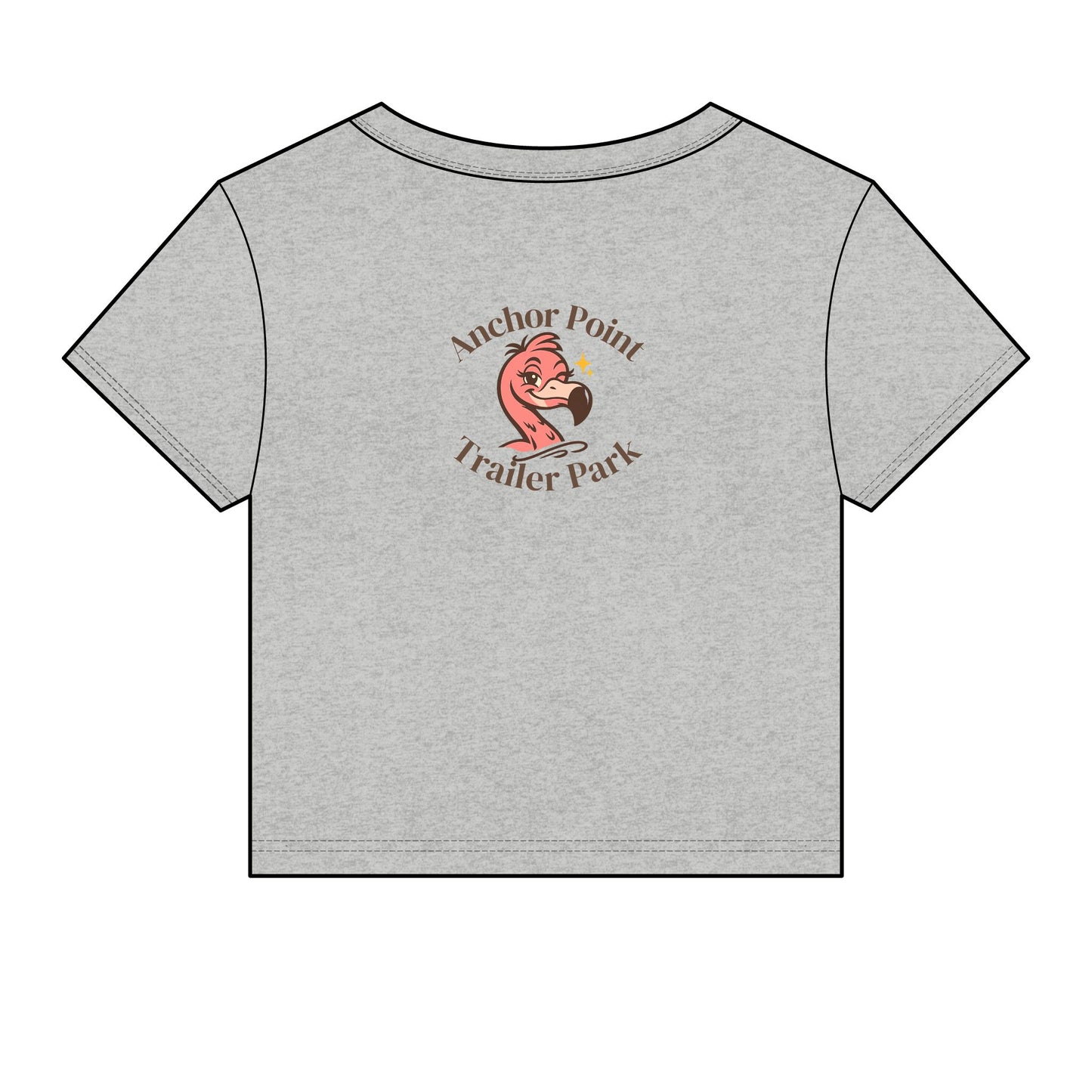Retro Trailer Park Crop Tee – "Anchor Point Trailer Park" Graphic Women's Baby Tee