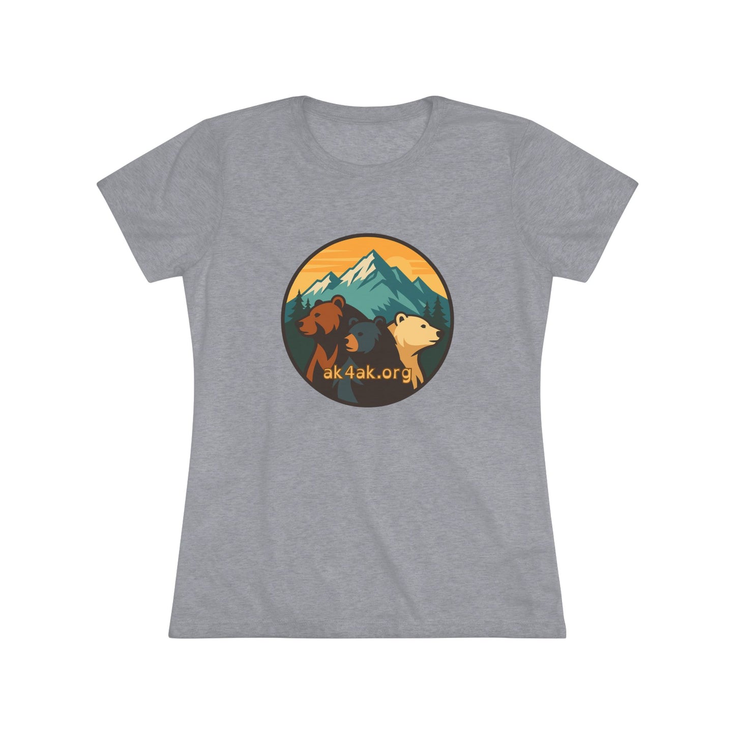Women's Triblend Tee — Vintage Mountain Bears Graphic (AK4AK)