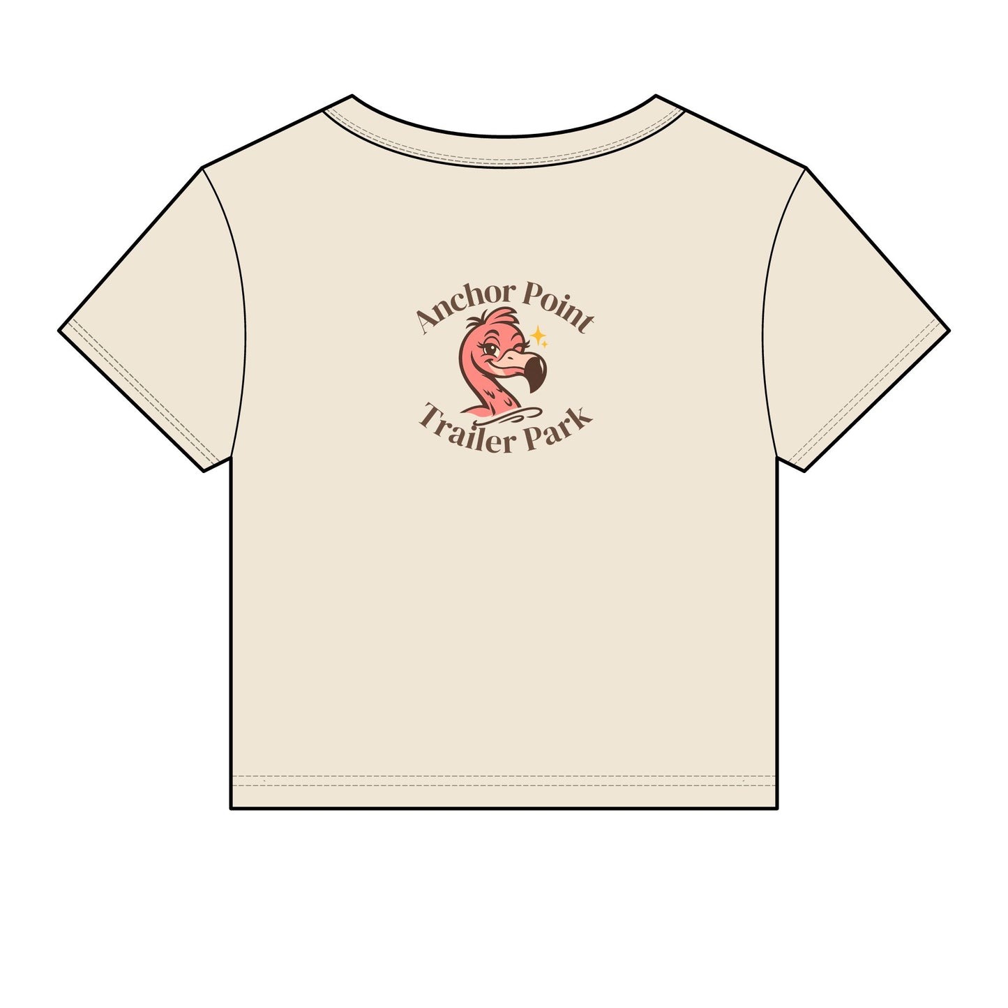 Retro Trailer Park Crop Tee – "Anchor Point Trailer Park" Graphic Women's Baby Tee