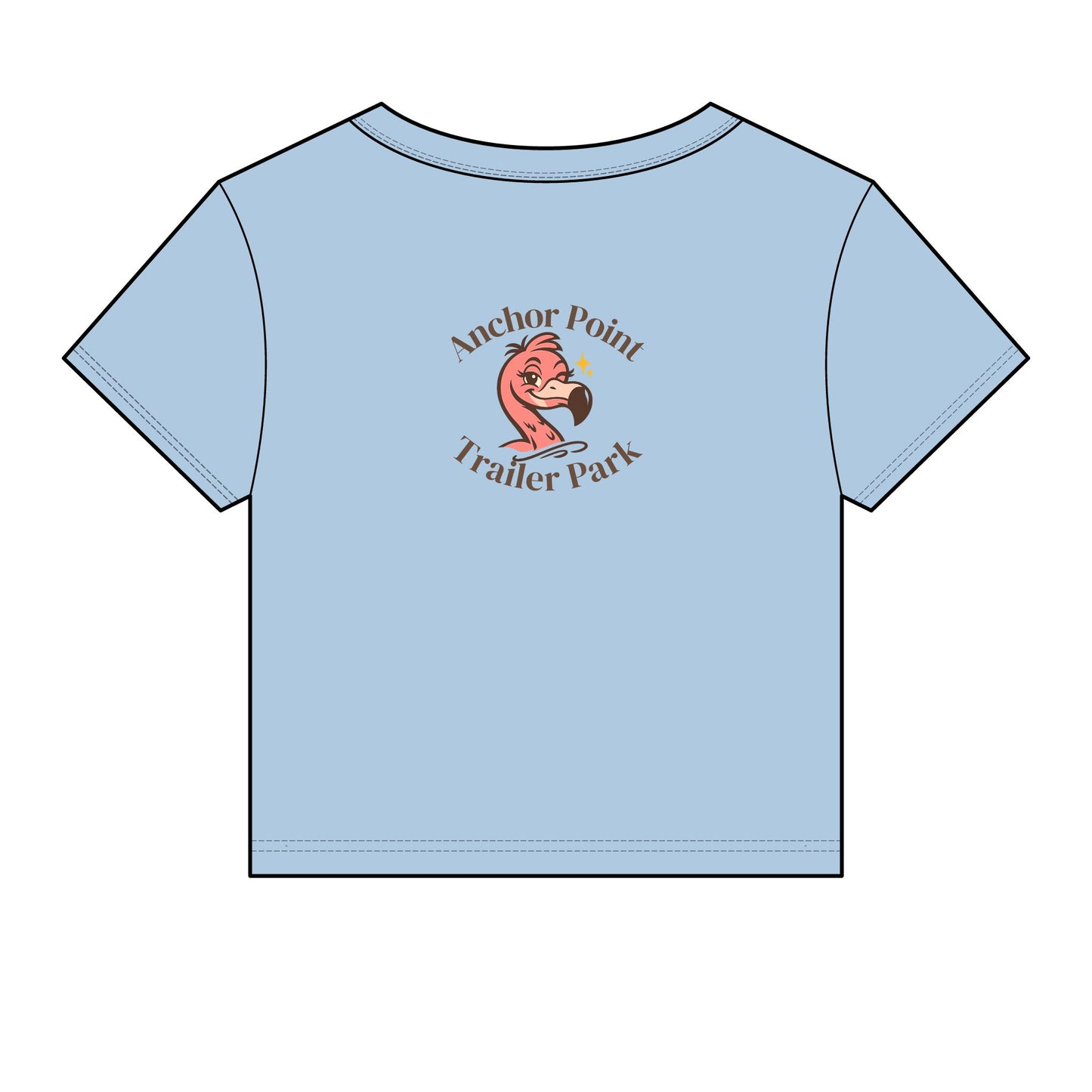 Retro Trailer Park Crop Tee – "Anchor Point Trailer Park" Graphic Women's Baby Tee