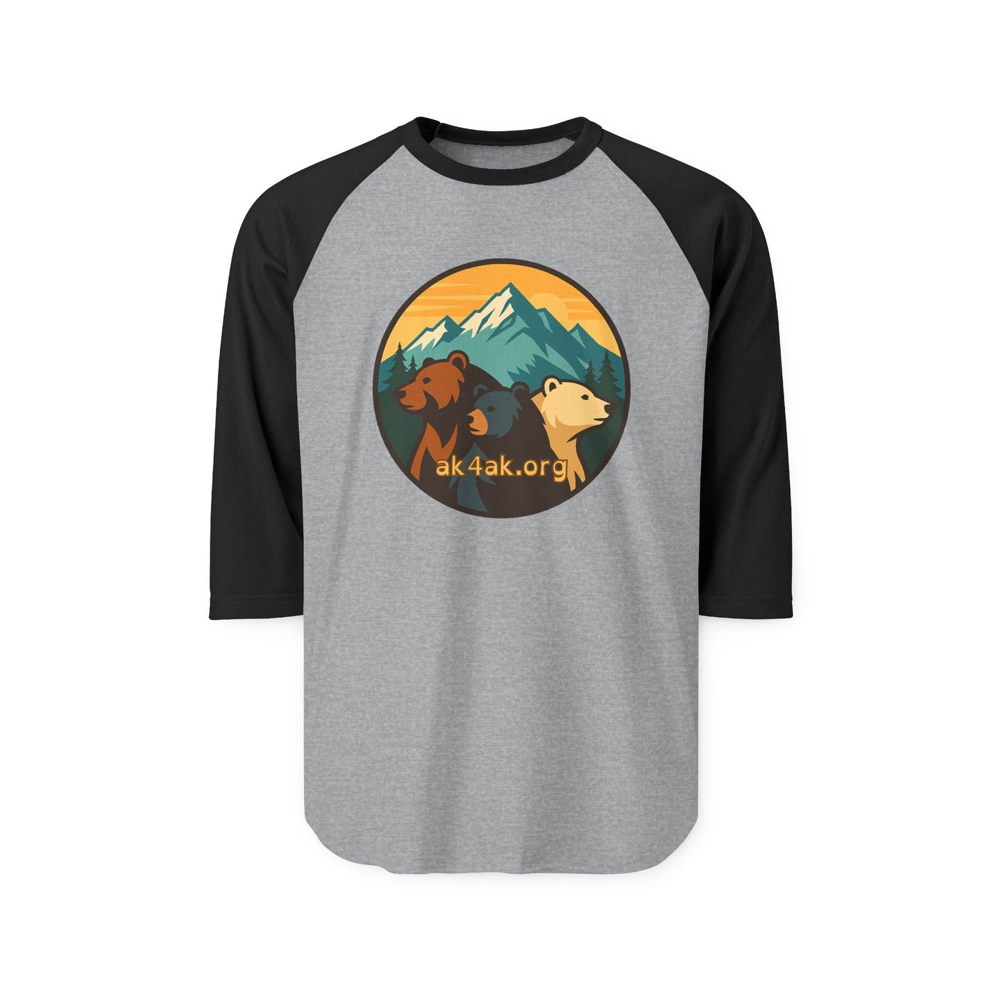 Bear Mountain Raglan Shirt — 'Alaskan' Adventure 3/4 Sleeve