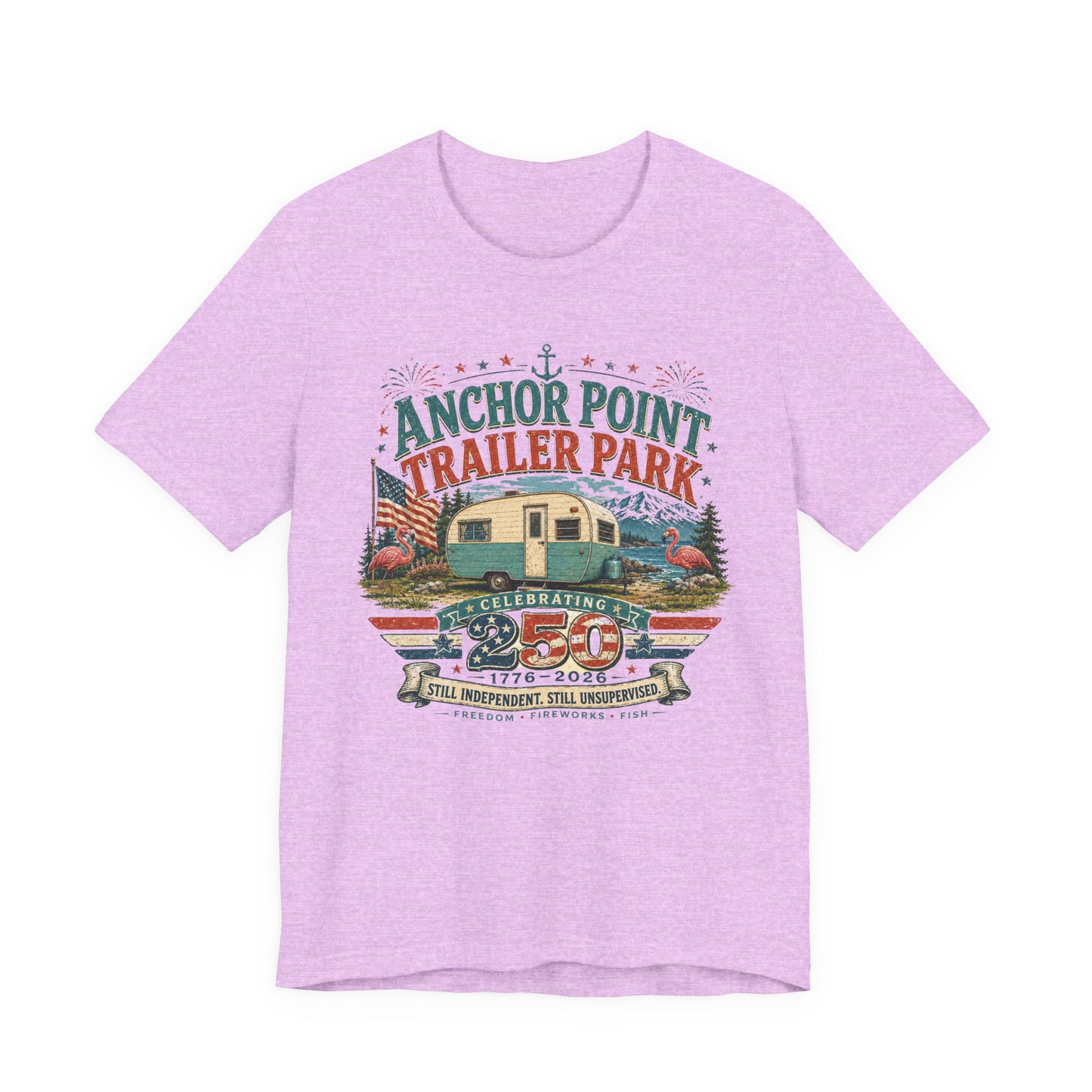 Trailer Park Reunion T‑Shirt — 'Anchor Point Trailer Park' Vintage Camper 250th Anniversary Tee