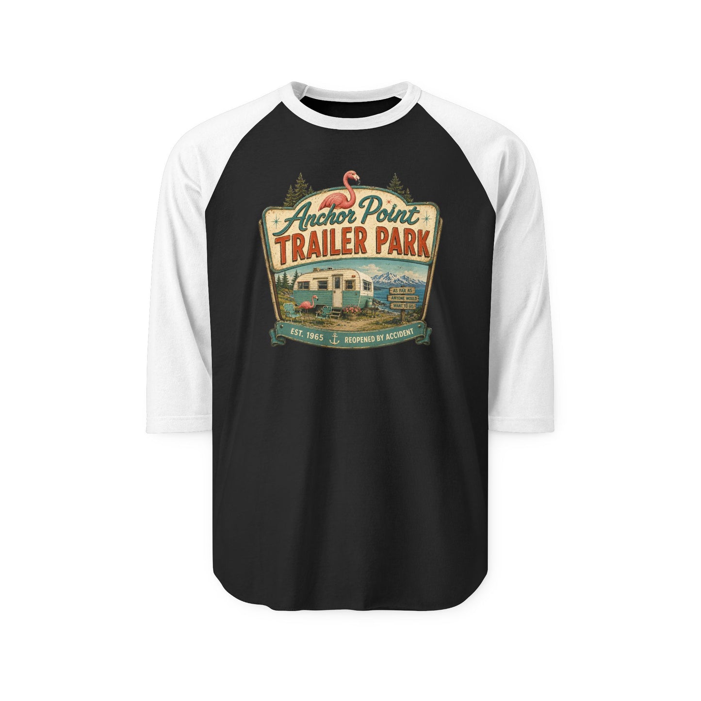 Trailer Park Vintage Raglan Shirt – Anchor Point Trailer Park Graphic