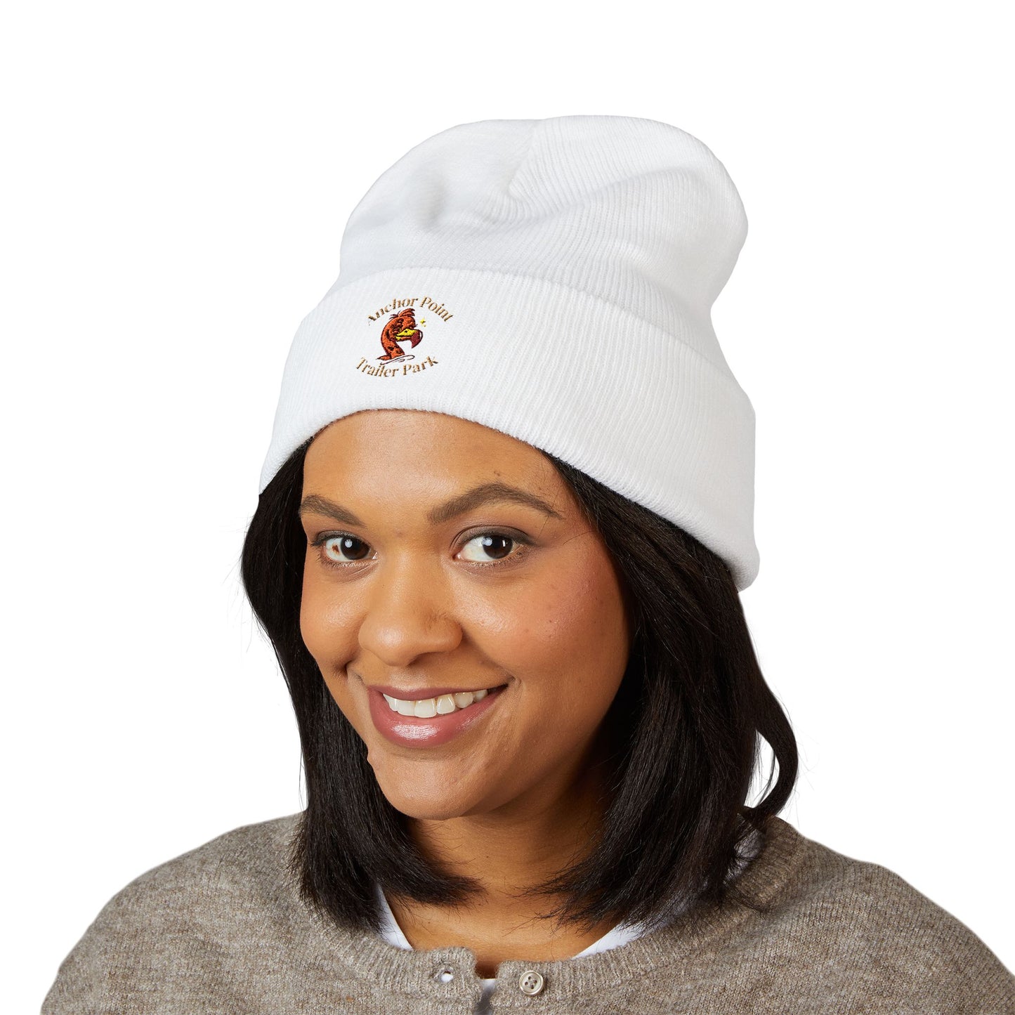 Embroidered Flamingo Logo Cuffed Beanie