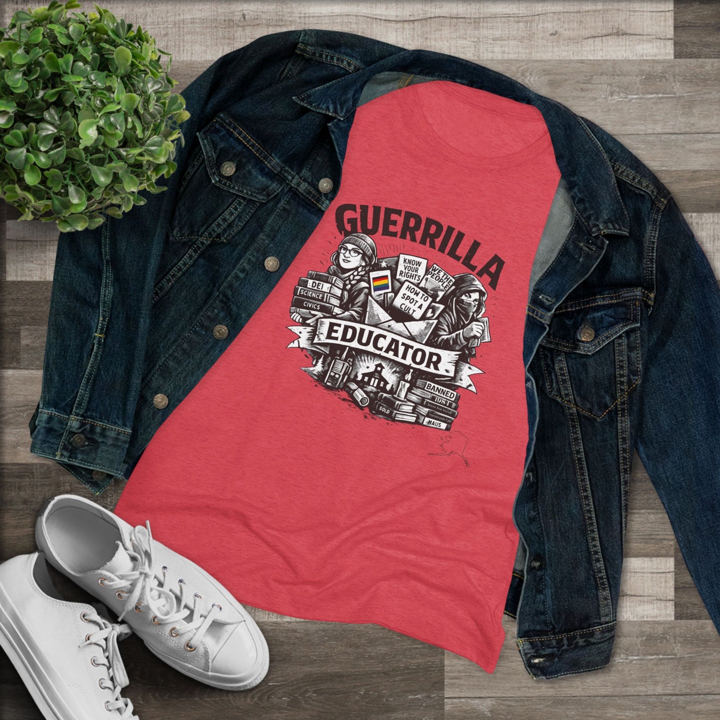 Guerrilla Educator Women's Tee — Teacher Graphic Triblend Shirt