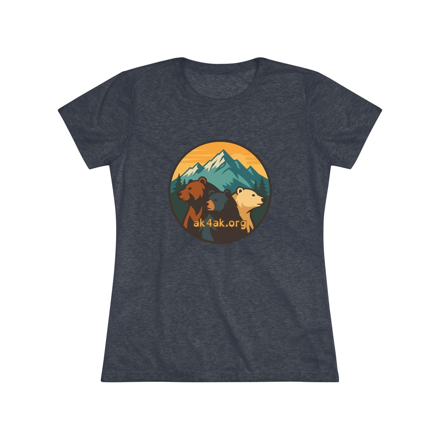 Women's Triblend Tee — Vintage Mountain Bears Graphic (AK4AK)