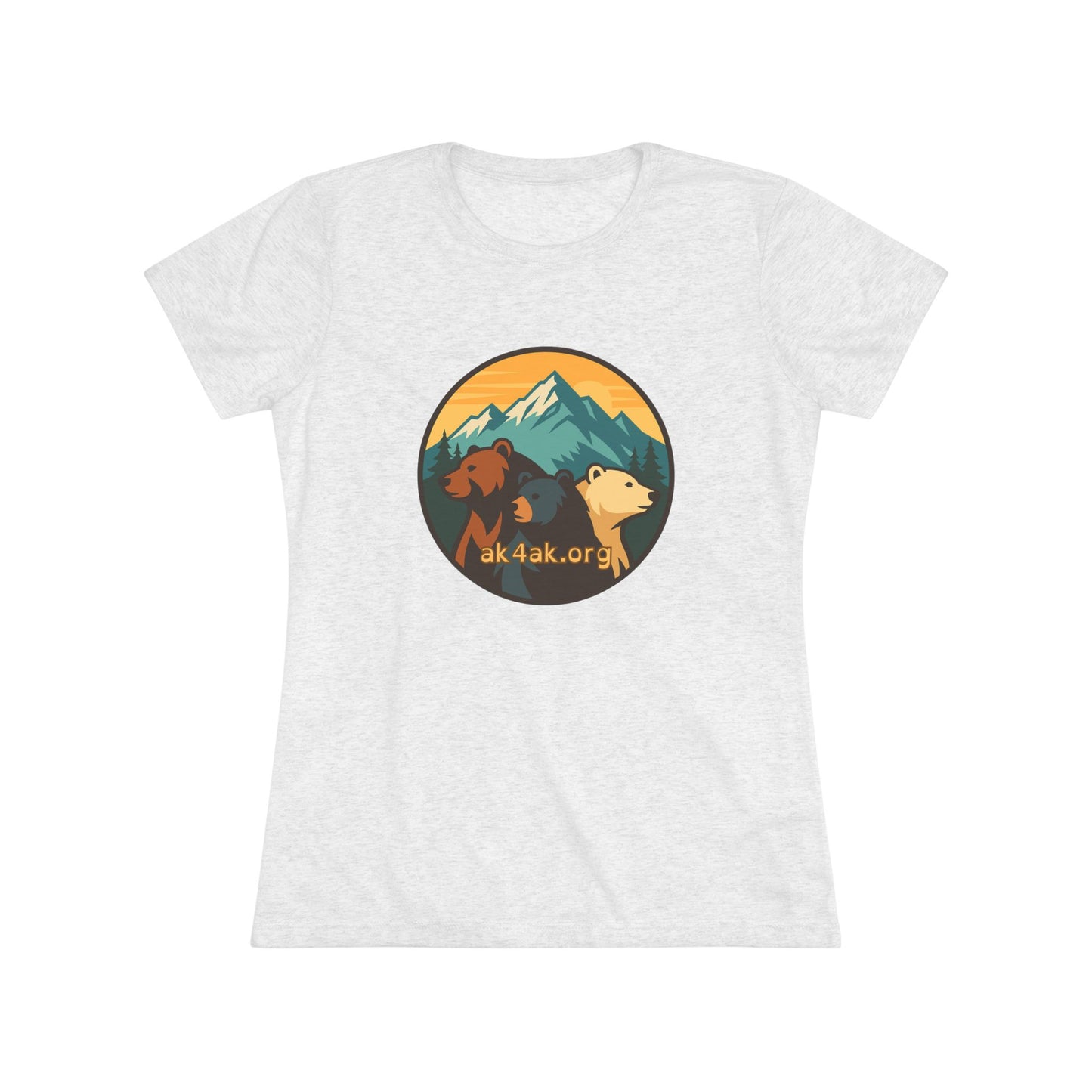 Women's Triblend Tee — Vintage Mountain Bears Graphic (AK4AK)