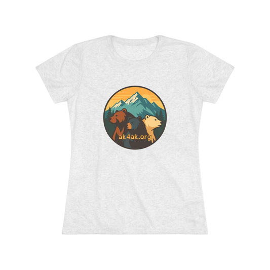 Women's Triblend Tee — Vintage Mountain Bears Graphic (AK4AK)