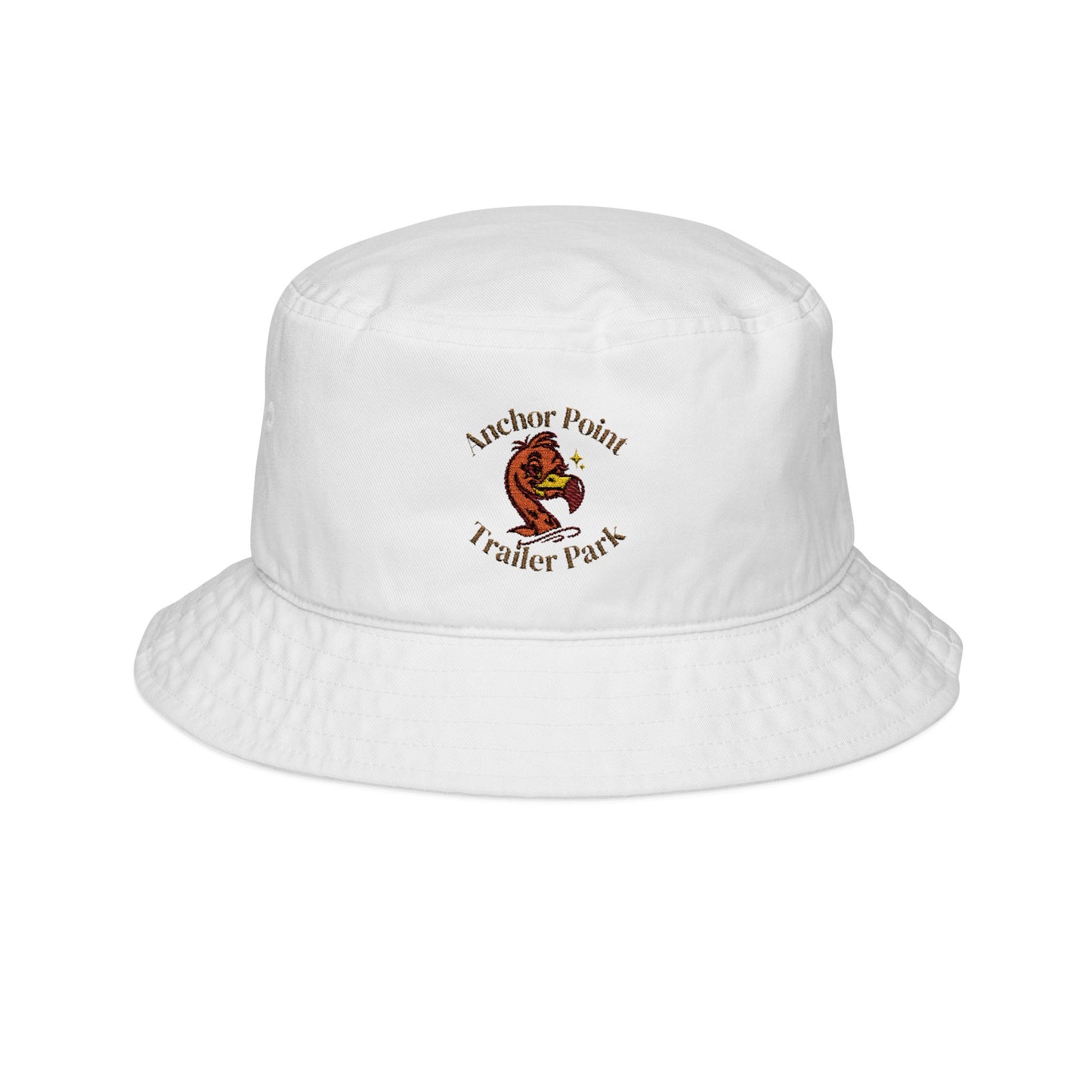 Anchor Point Trailer Park Embroidered Bucket Hat — Vintage Tattoo-Style Logo