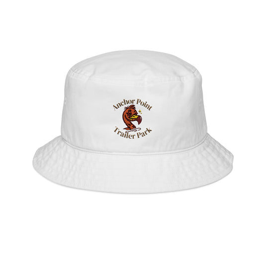Anchor Point Trailer Park Embroidered Bucket Hat — Vintage Tattoo-Style Logo