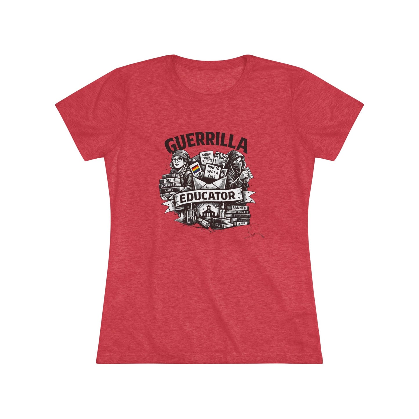 Guerrilla Educator Women's Tee — Teacher Graphic Triblend Shirt