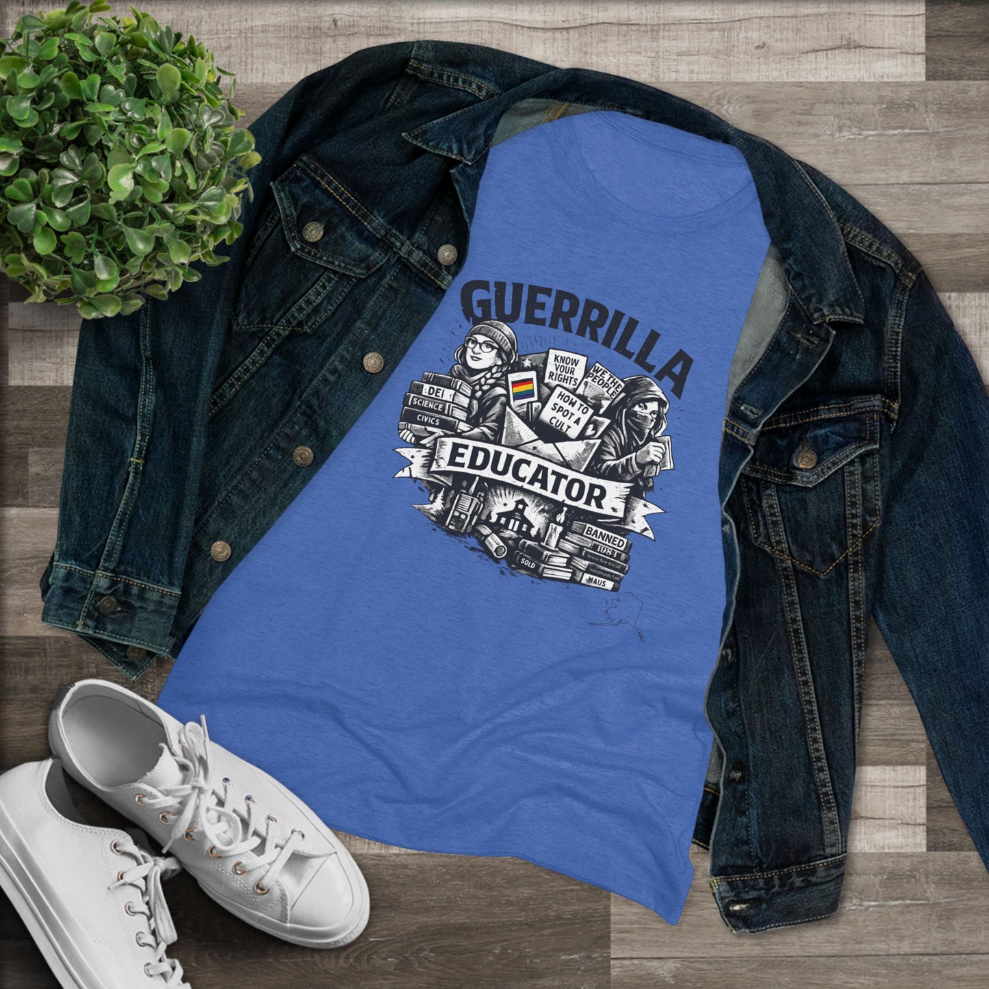 Guerrilla Educator Women's Tee — Teacher Graphic Triblend Shirt