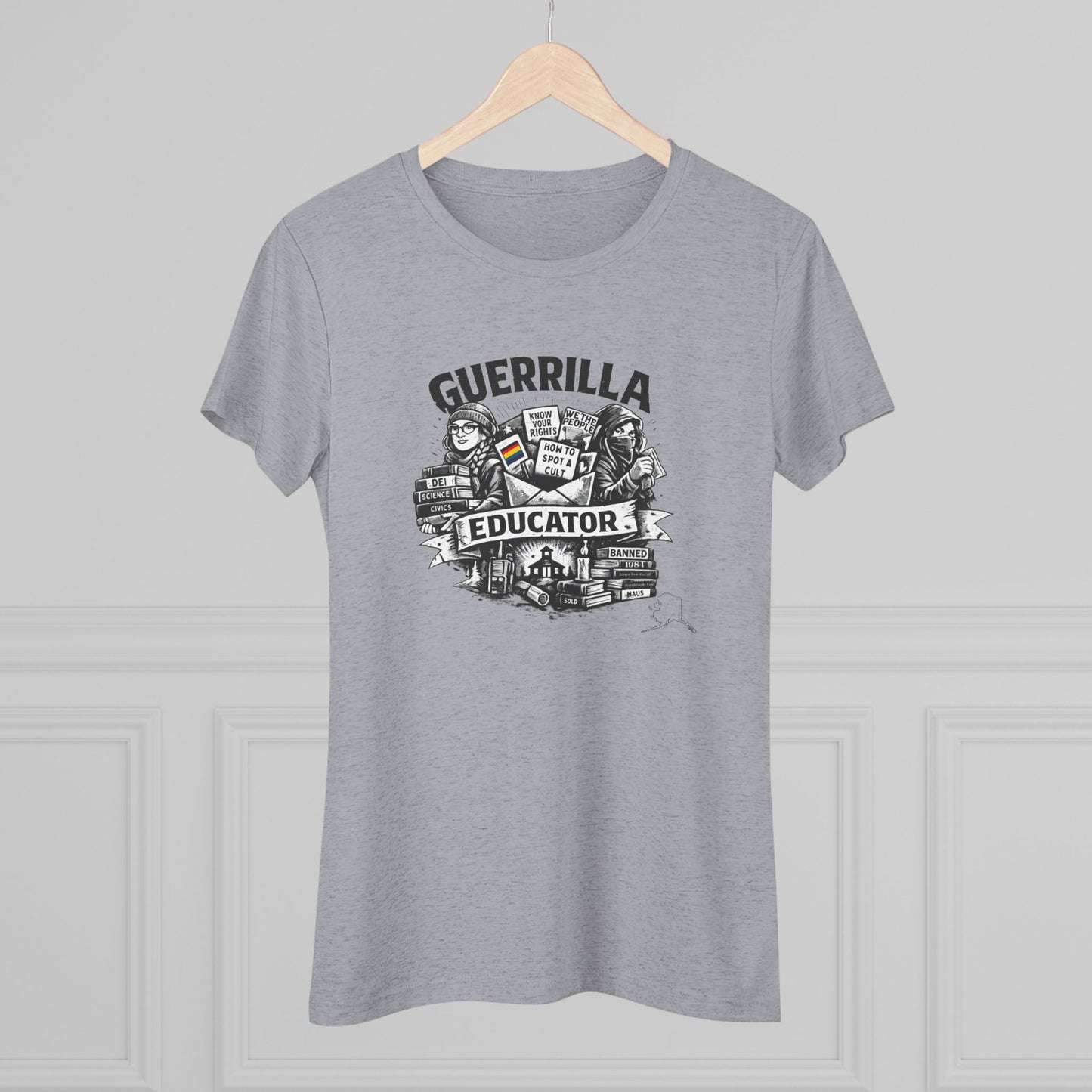 Guerrilla Educator Women's Tee — Teacher Graphic Triblend Shirt