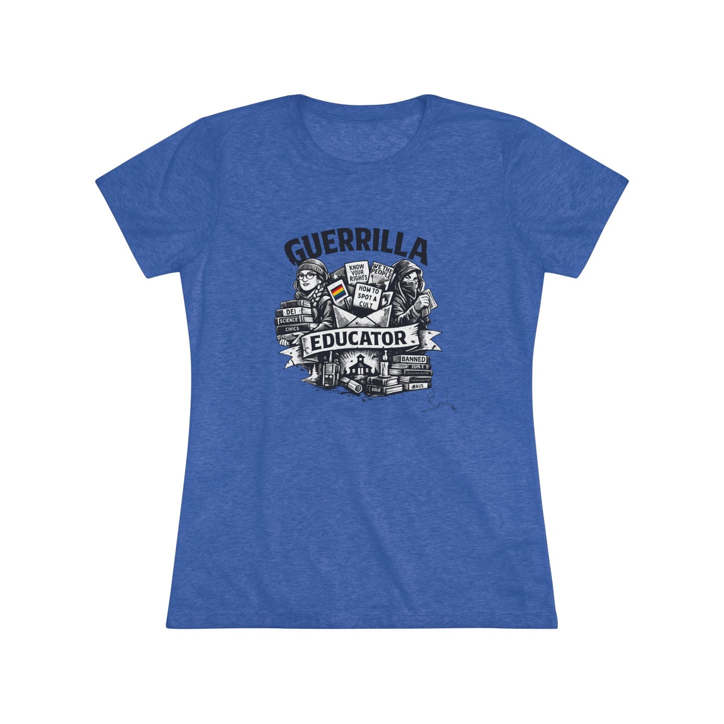Guerrilla Educator Women's Tee — Teacher Graphic Triblend Shirt