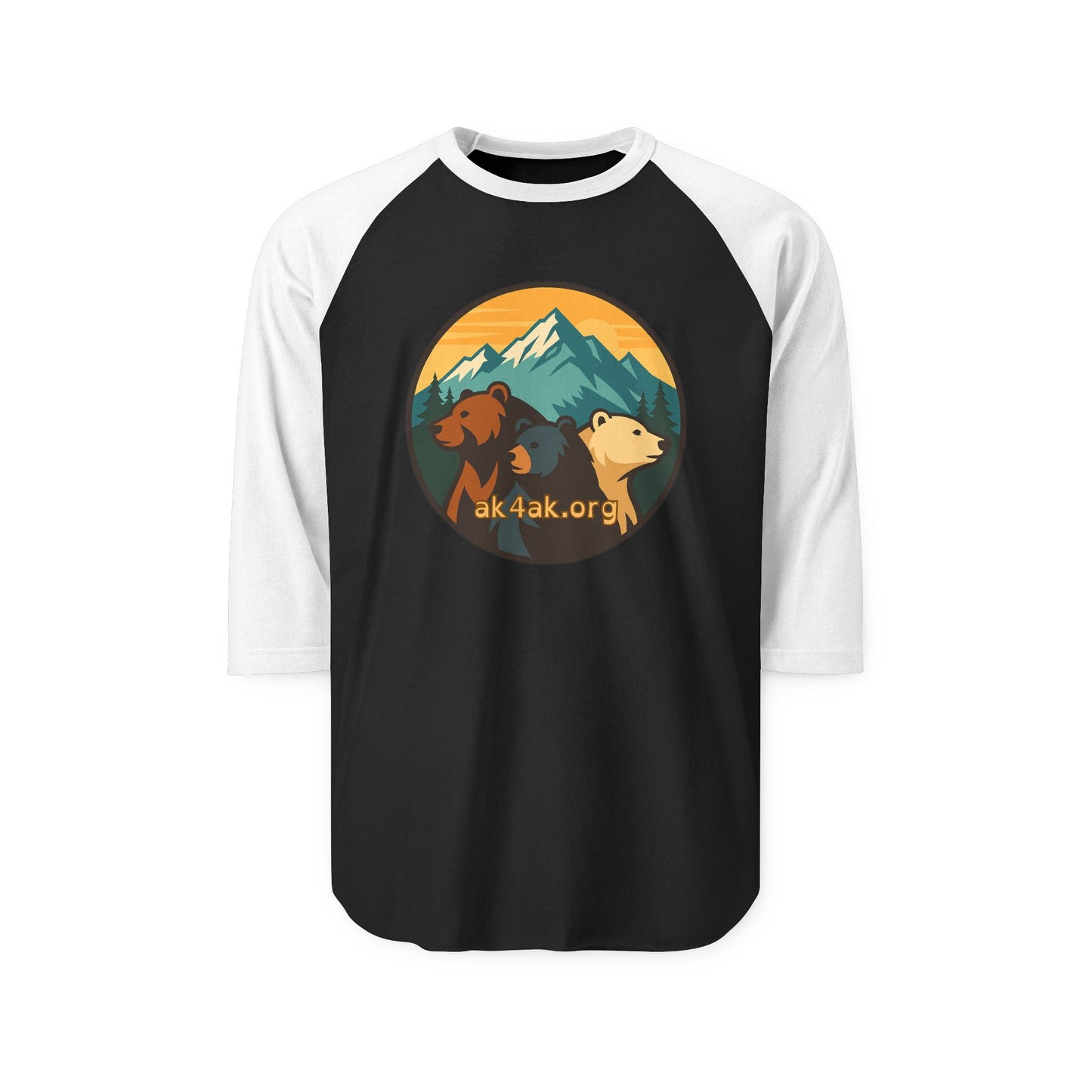 Bear Mountain Raglan Shirt — 'Alaskan' Adventure 3/4 Sleeve