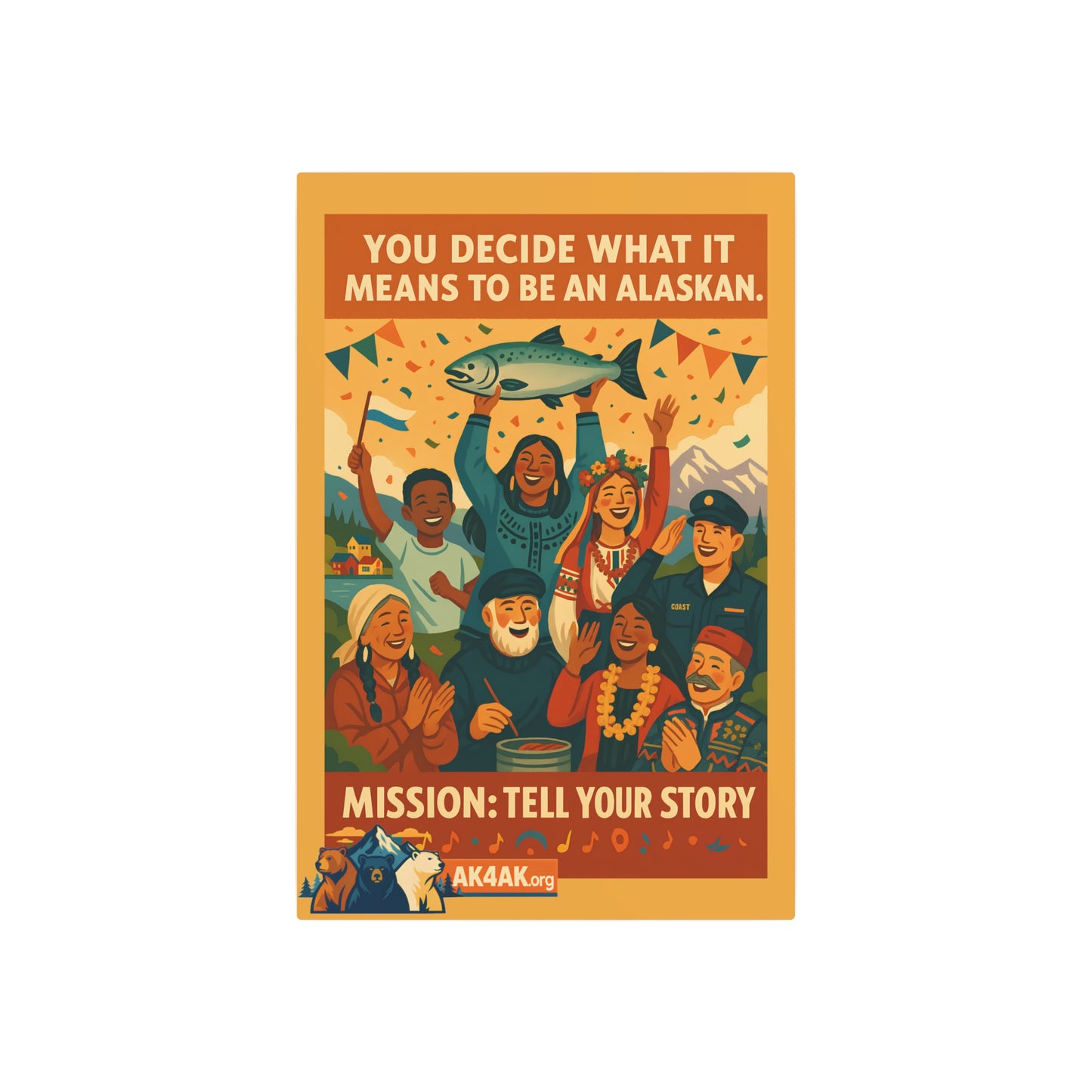 Metal Art Sign – "You Decide What It Means to Be an Alaskan" Retro Community Poster